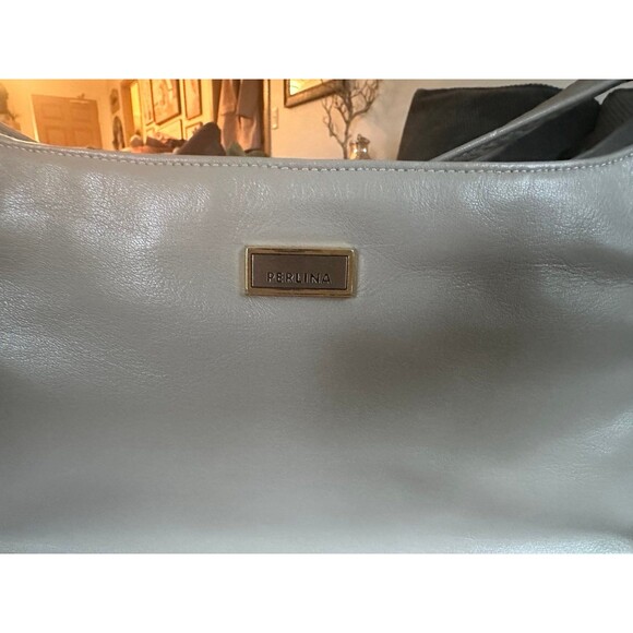 Vintage mint condition Perlina New York genuine leather handbag gold detailing - Picture 2 of 10